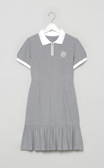 【手洗い可】プリーツマーメイドポロワンピース