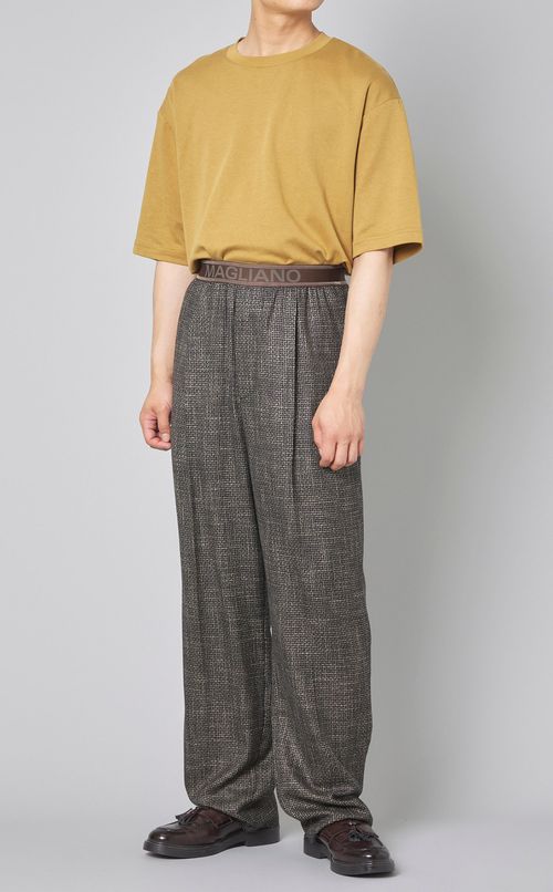 ガンクラブチェックロゴゴムパンツ