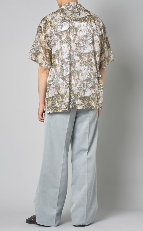 キャットプリントオープンカラーシャツ