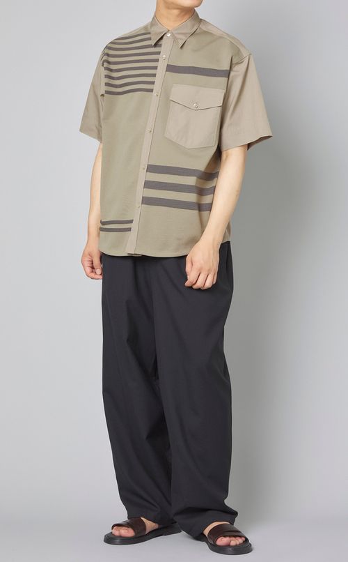 ランダムボーダーショートスリーブシャツ