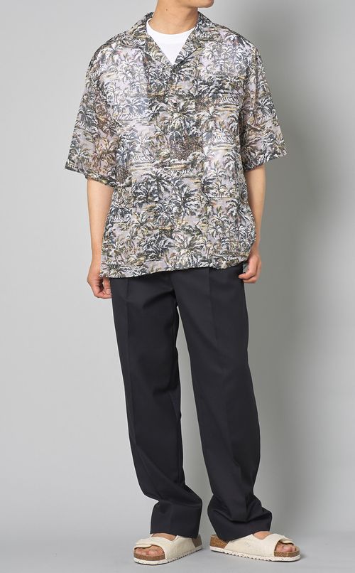 パームツリープリントオープンシャツ