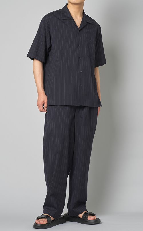 オープンカラーストライプシャツ