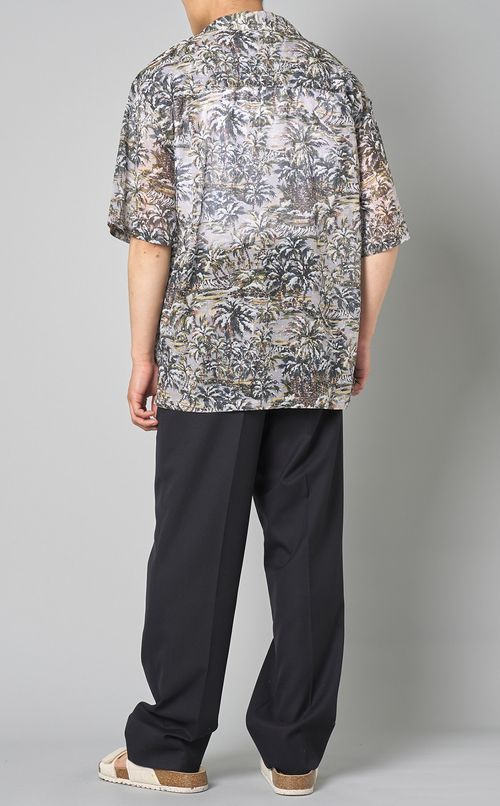 パームツリープリントオープンシャツ