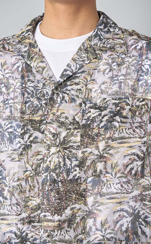 パームツリープリントオープンシャツ