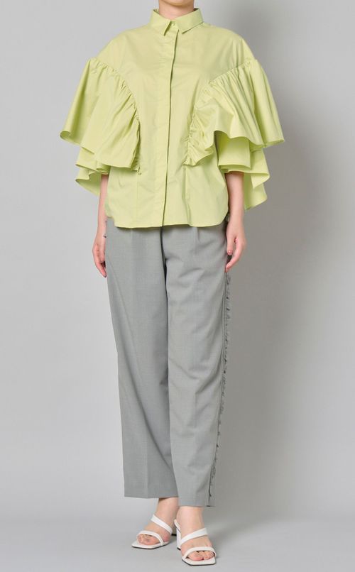 ギャザーフレアスリーブブラウス