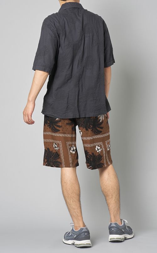 アロハ刺繍ショートスリーブシャツ
