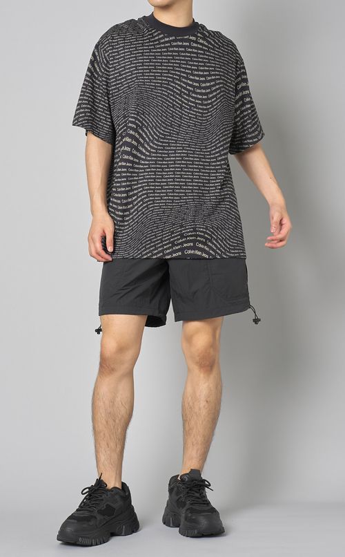 ワープロゴクルーネックTシャツ