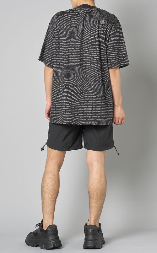 ワープロゴクルーネックTシャツ