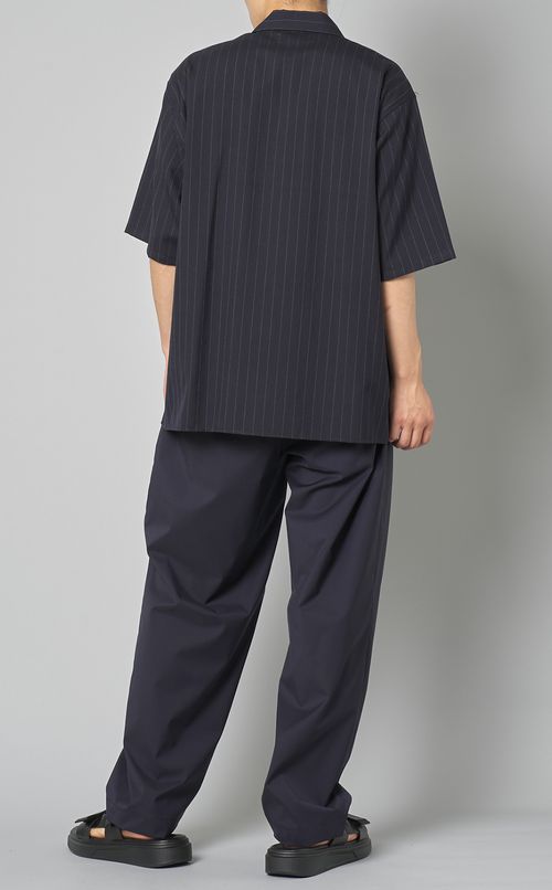 オープンカラーストライプシャツ