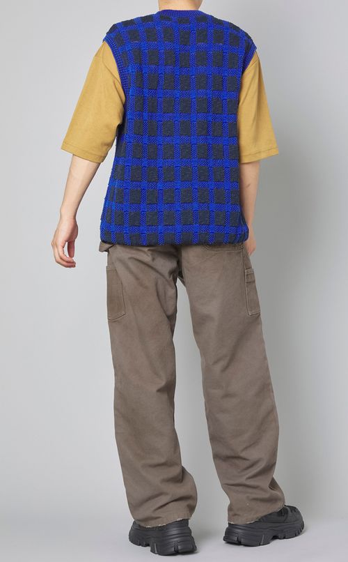 チェックニットベスト