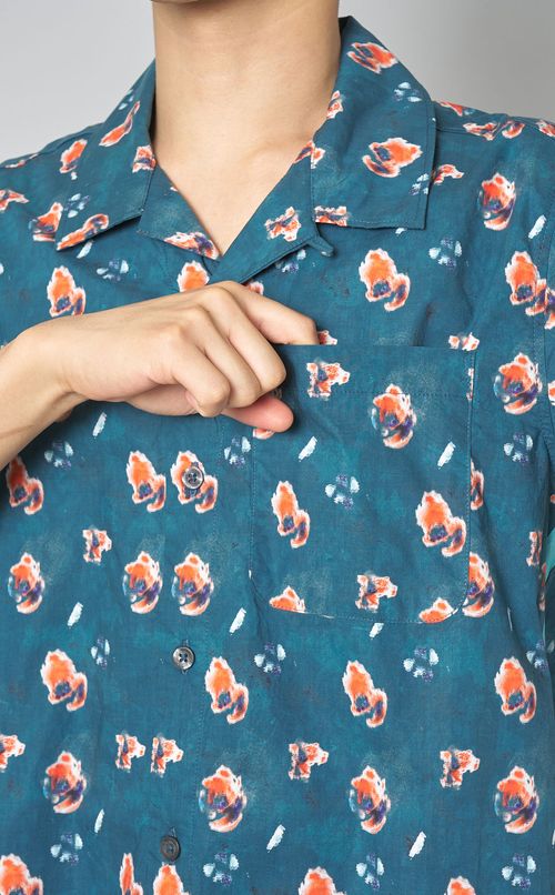 スポンジプリントショートスリーブシャツ