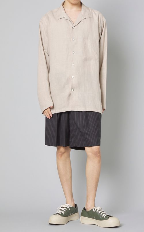 ヘンプオープンカラーシャツ