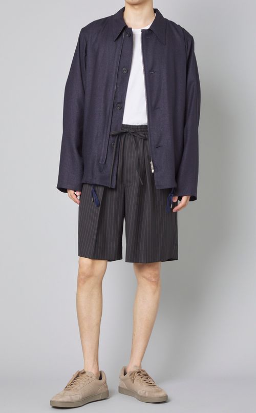 ボタンジップシャツブルゾン