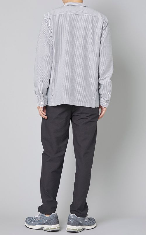 ストライプサッカーシャツブルゾン