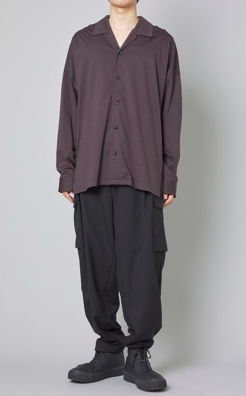 オーバーサイズオープンカラーシャツ