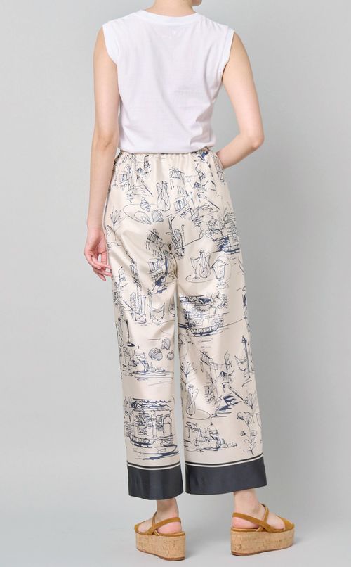 プリントストレートイージーパンツ