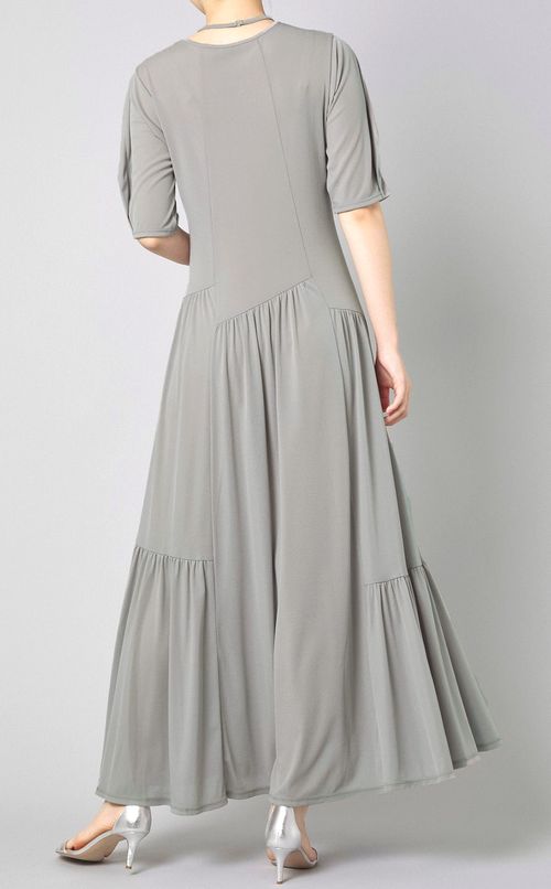 ランダムギャザージャージードレス