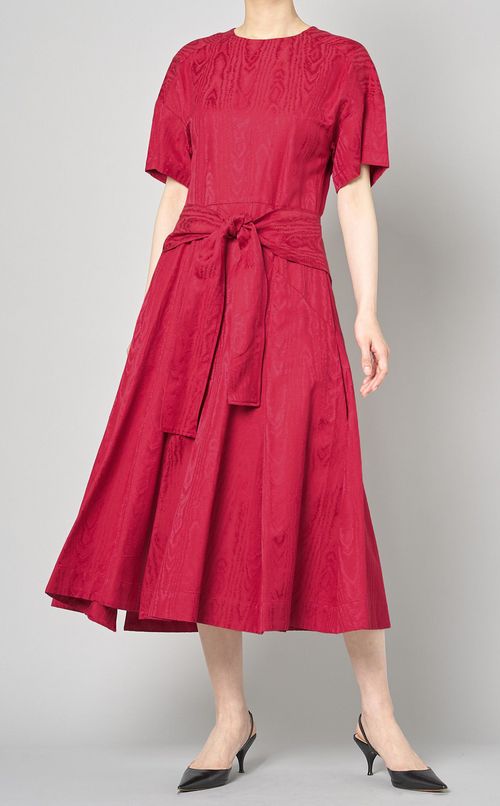 ショートスリーブフレアミディワンピース