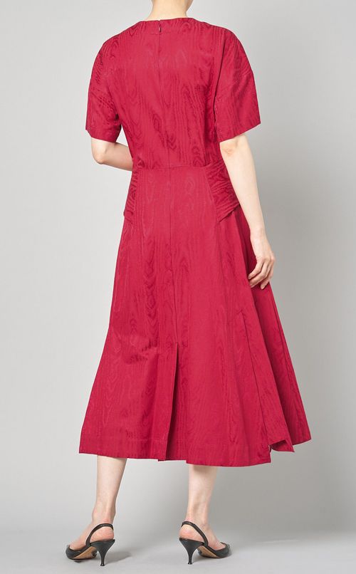 ショートスリーブフレアミディワンピース