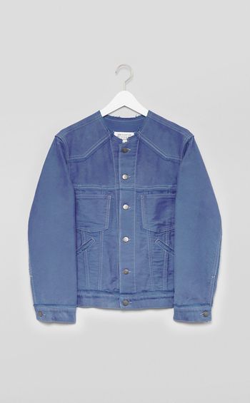 ノーカラーコットンジャケット