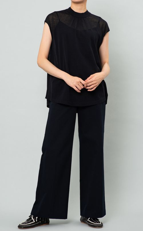 ギャザーシアハイネックブラウス