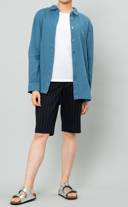 リネンフライフロントシャツ