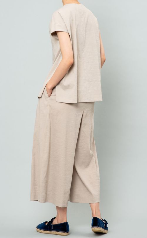 サイドスリットフレンチスリーブブラウス