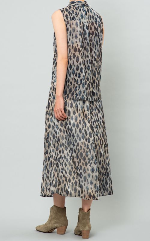 アニマルプリントボウタイブラウス