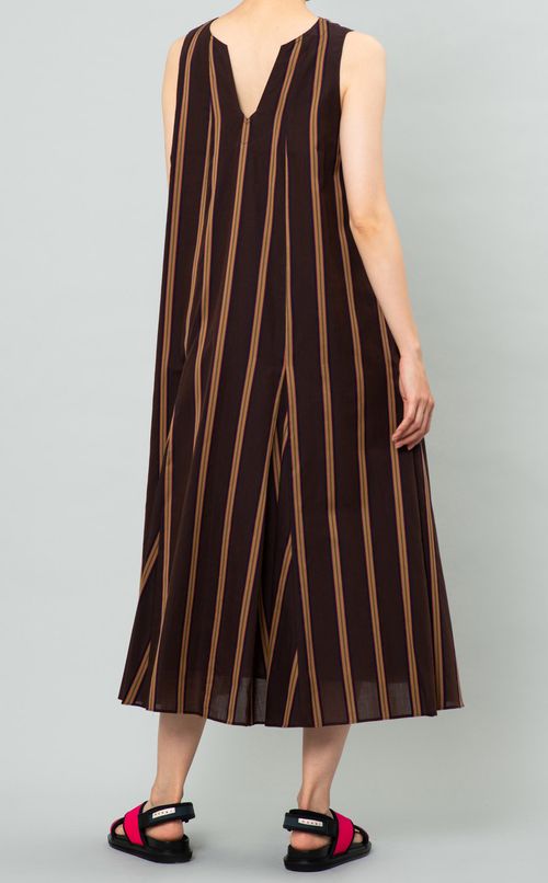 コットンリネンストライプワンピース