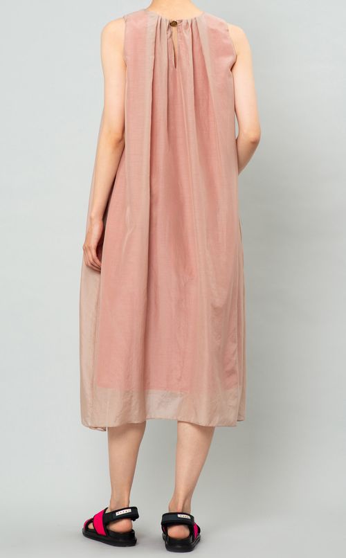 コットンシルクギャザーワンピース