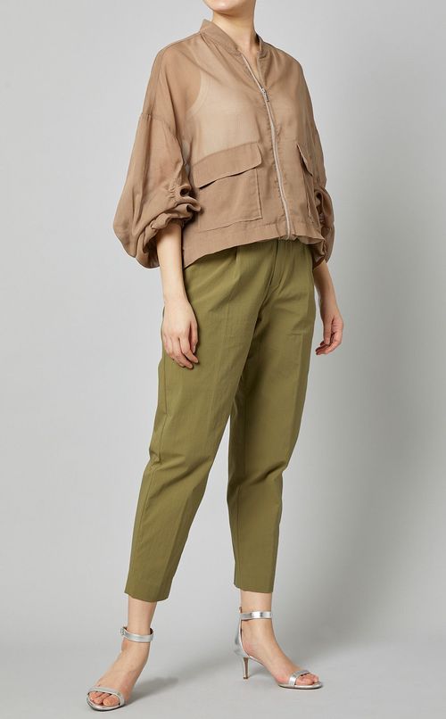 ハイウェストテーパードパンツ