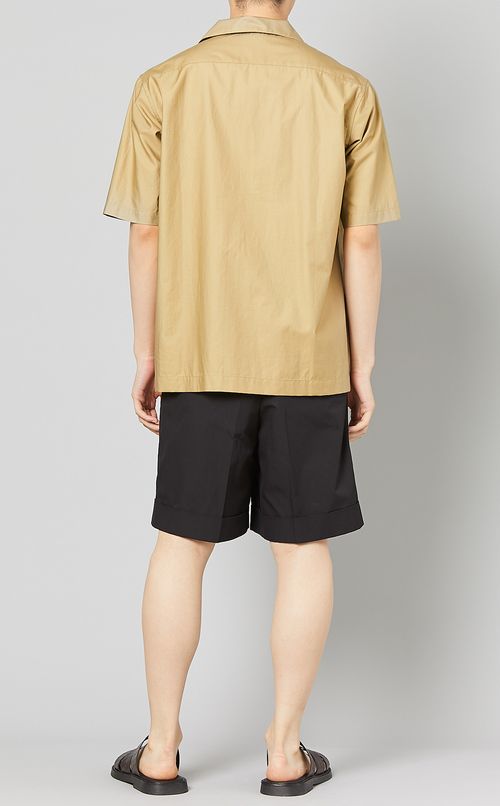 コットンオープンネックシャツ