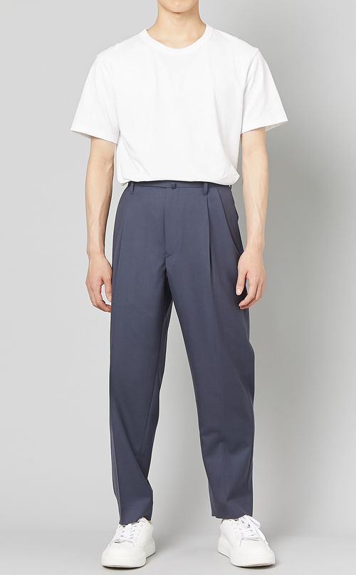 ダブルクロスボタンタックパンツ