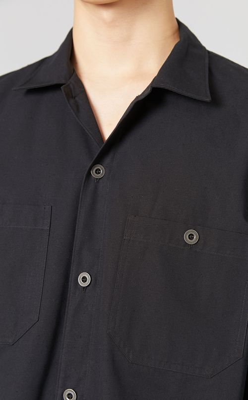 コットンシルクワークシャツ