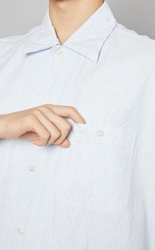 コットンストライプシャツ