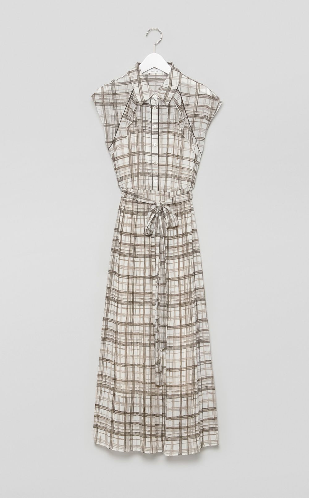 チェックプリントプリーツワンピース