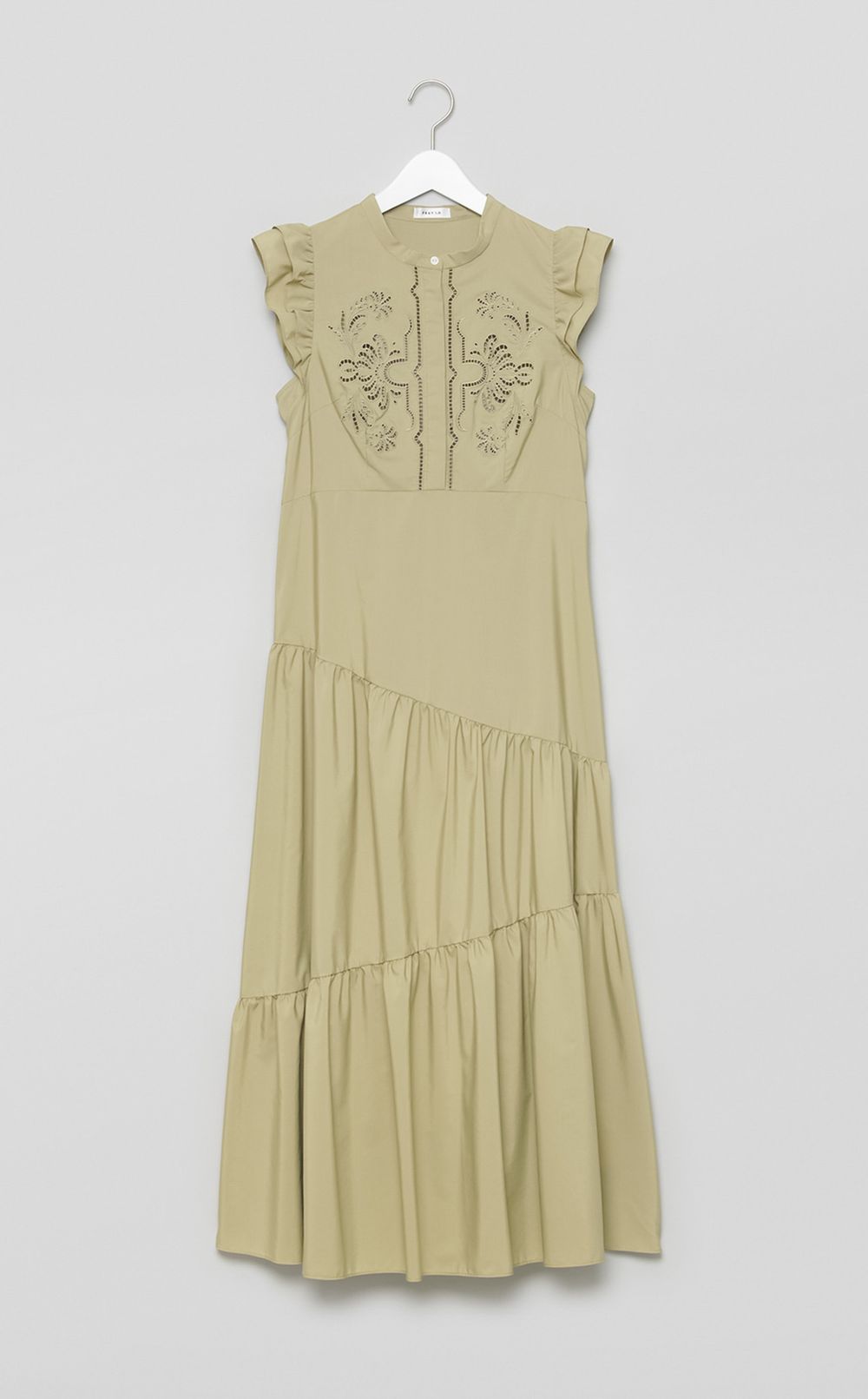 カットワークティアードワンピース