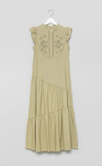 カットワークティアードワンピース