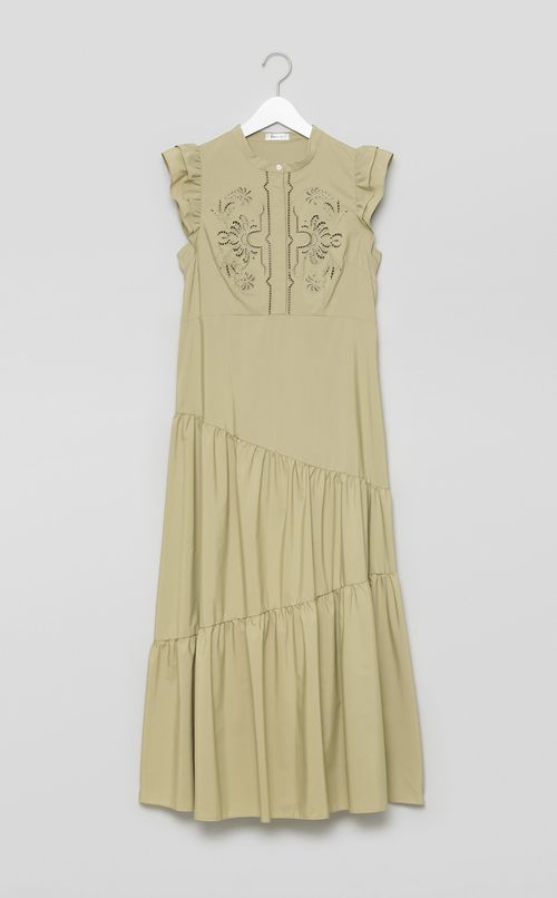 カットワークティアードワンピース