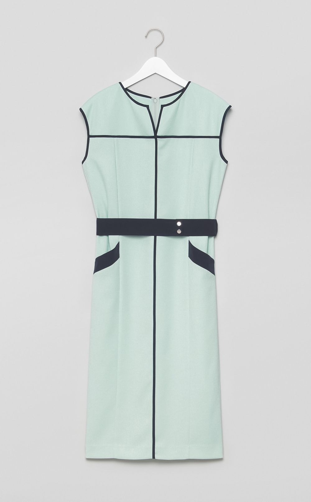 バイカラーパイピングワンピース