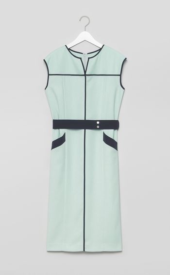 バイカラーパイピングワンピース