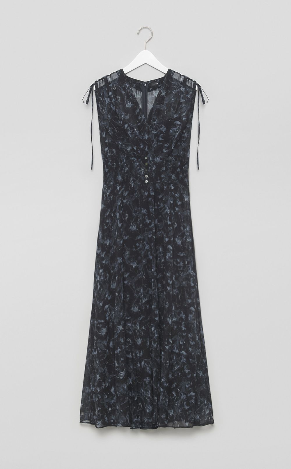 ラインフラワープリントワンピース