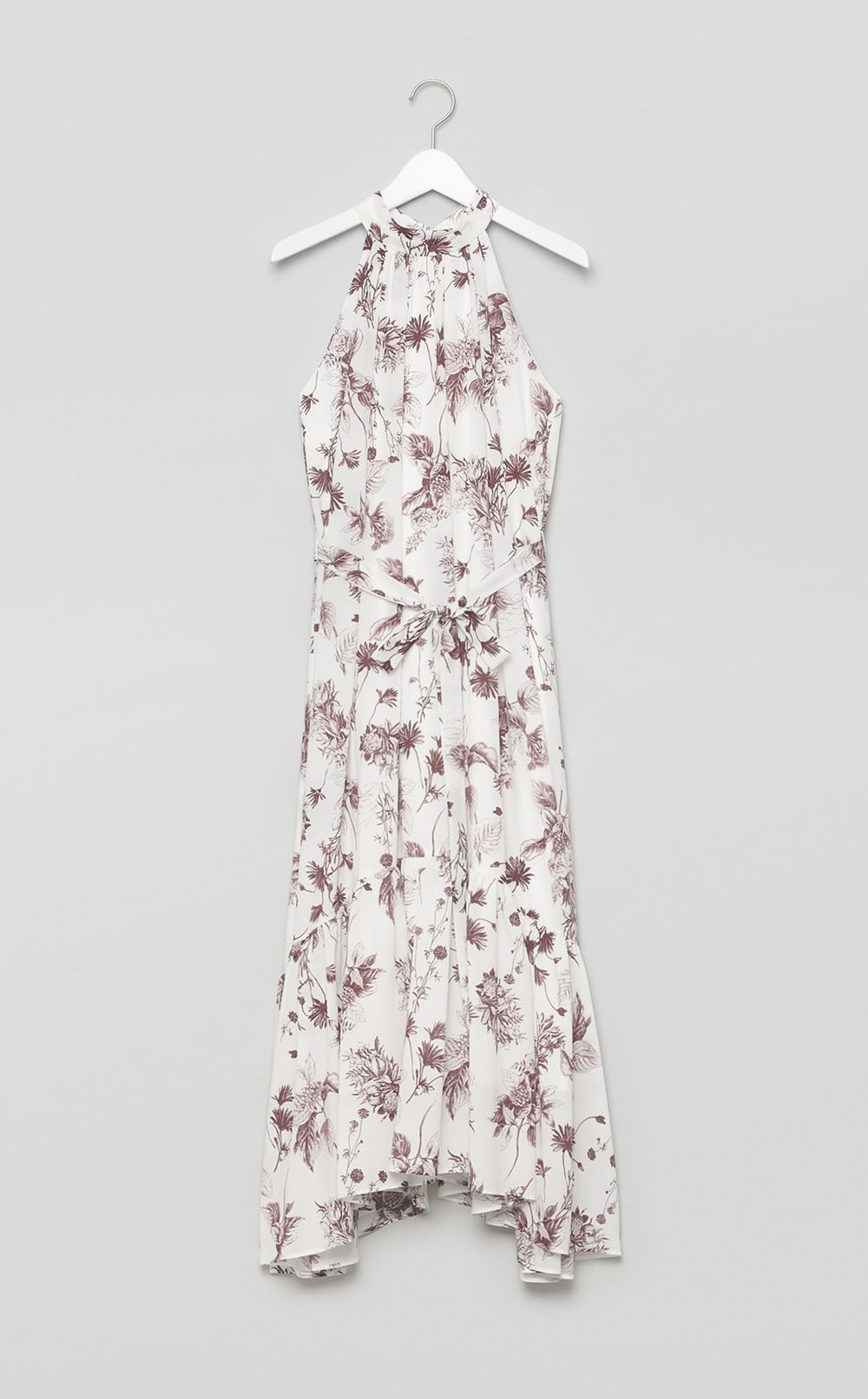 ホルターネックフラワーワンピース