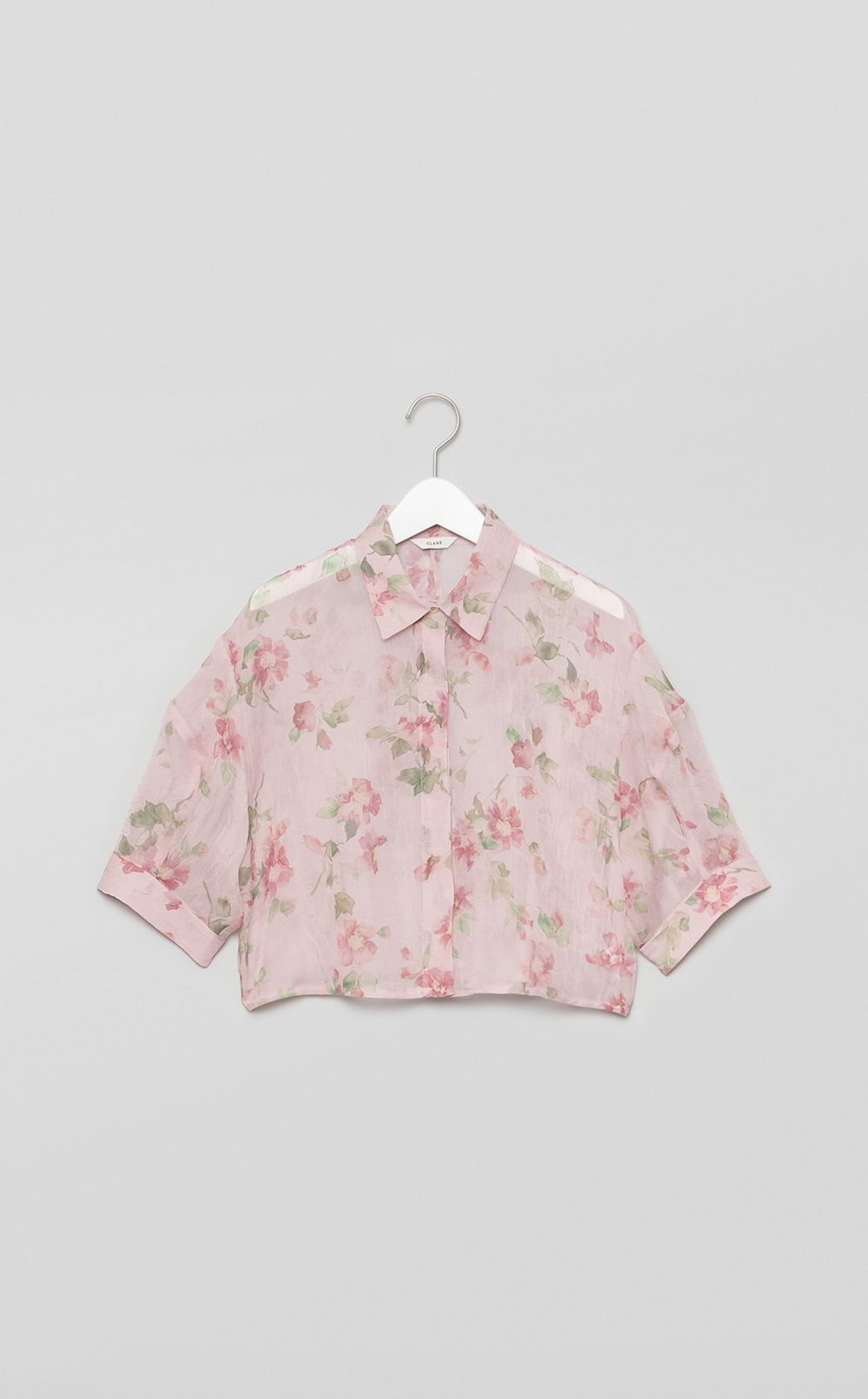 フラワープリントシアーブラウス