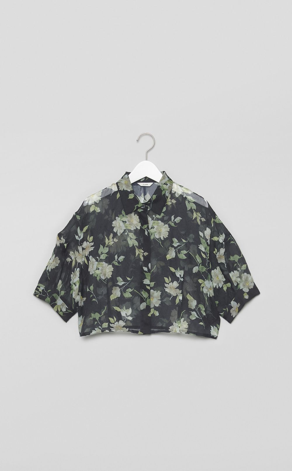 フラワープリントシアーブラウス