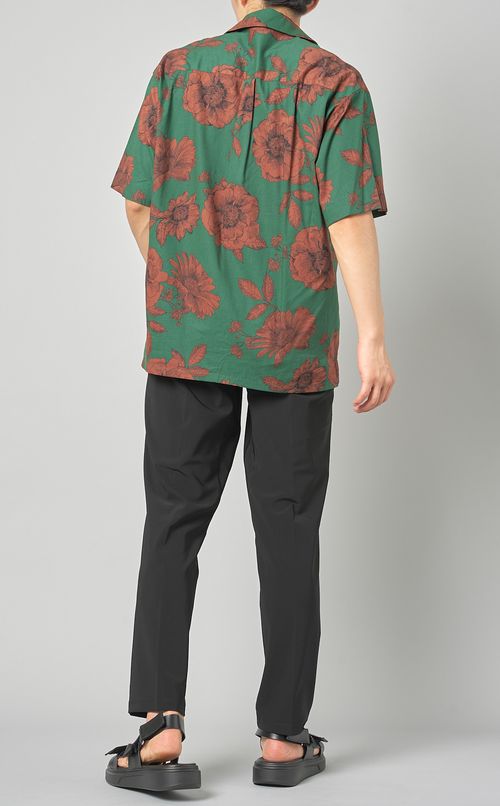 フラワープリントハーフスリーブシャツ