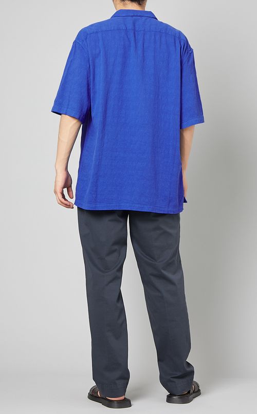 シャンブレーオープンカラーシャツ