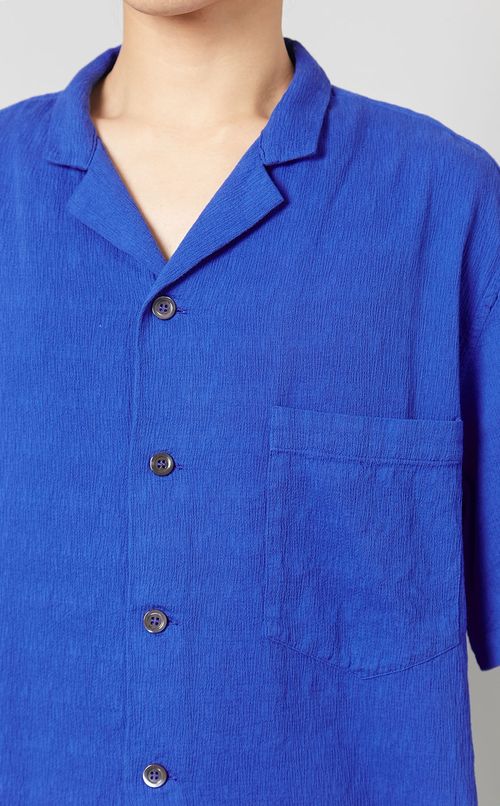 シャンブレーオープンカラーシャツ