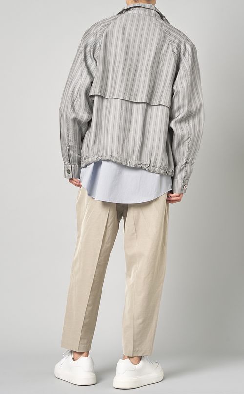 キュプラストライプジップブルゾン