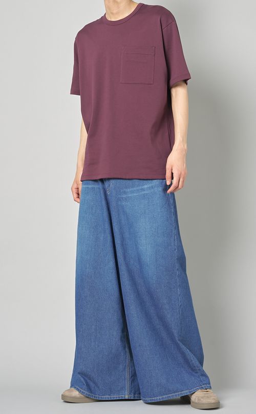 ライトデニムワークワイドパンツ